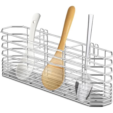 1 Panier Égouttoir, Acier Inoxydable, 2 Compartiments, Crochets Arrière, Cuisine (1/5)