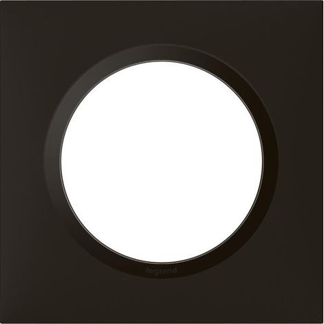 Legrand – Plaque carrée Dooxie 1 poste – Finition noir velours – Système de rattrapage jusqu'à 1,5 mm – Compatible mécanismes Dooxie