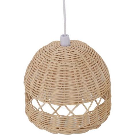 Suspension Rotin - Abat-jour Tissé Main - Style Scandinave - Pour Éclairage Doux - 1 Pièce (1/5)
