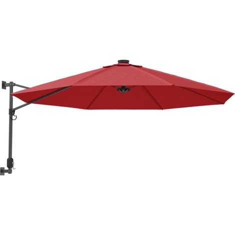 Wall-mounted Parasol with LEDs Bright Red 290cm vidaXL (1/5)