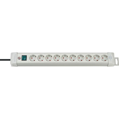 Brennenstuhl 1955500100 Steckdosenleiste mit Schalter 10fach Lichtgrau Schutzkontakt 1 St.