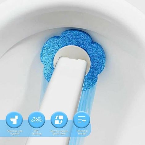 Recharge Brosse WC - Tête Éponge Jetable avec Agent Nettoyant - Pour Manche Réutilisable - 48 Pièces (1/5)