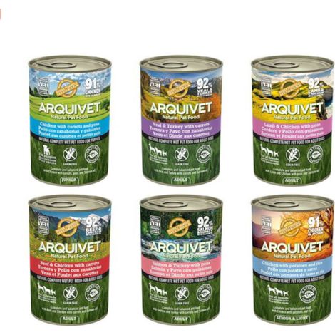 Arquivet Nassfutter für Hunde, Geschmacksmischung, 6 x 400 g