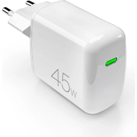 Cargador de pared Puro Super Mini de 45 W PD GaN USB-C - Blanco
