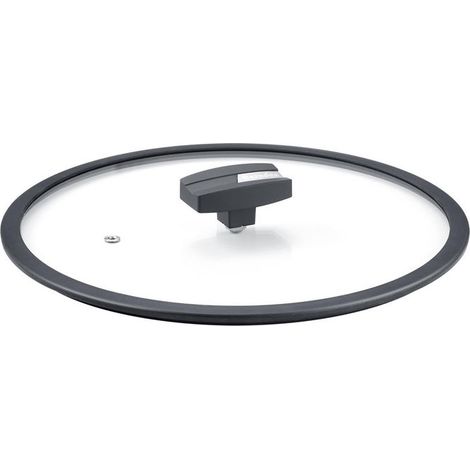 Berndes, Coperchio in Vetro Balance, 30 cm, Bordo Silicone Nero