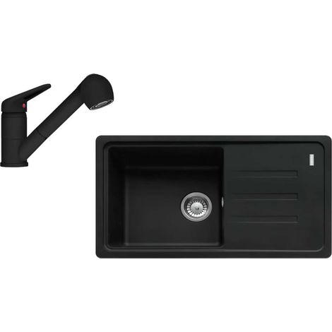 Franke Set - Set da cucina G122MČ, lavello in fragranite BSG 611-78/39 e miscelatore FC 9547.901, nero opaco 114.0700.763