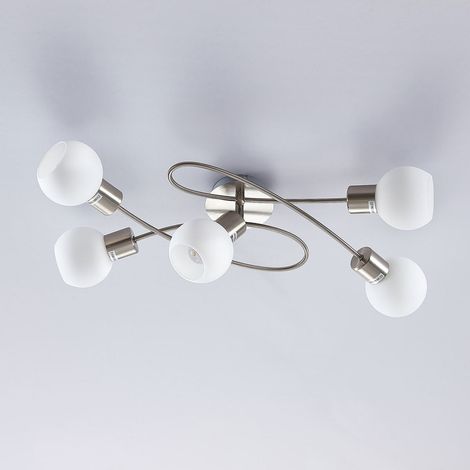 [GEBRAUCHT] B-Ware Lindby Deckenleuchte Deckenlampe Elaina Opalglas Nickel Glas Lichtspender E14 (1/2)
