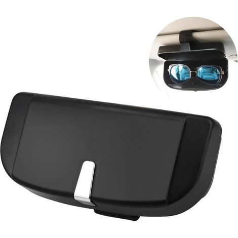 Étui à Lunettes de Voiture Universel, Support de Lunettes Voiture Multifonctionnels avec Fermeture Magnétique et Fente de Carte (1/4)
