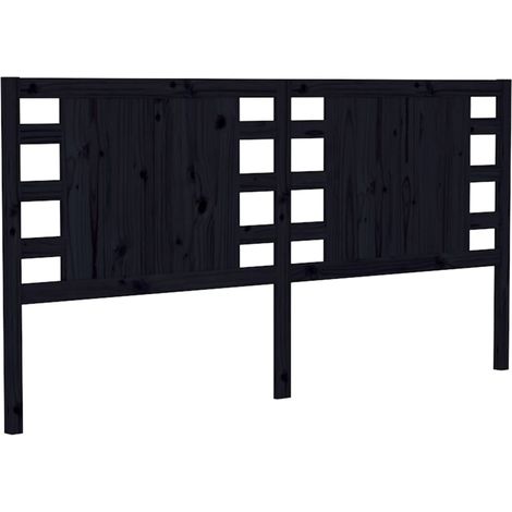 Tête de lit accessoire couchage chambre à coucher meuble 146 x 4 x 100 cm bois de pin noir TDL0202276