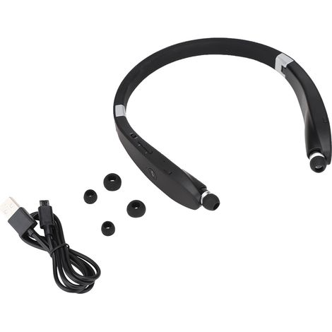 SX-991 Casque Bluetooth sans Fil avec Support de Cou Pliable et Télescopique (Noir) (1/5)