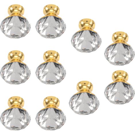 Bardusch - Lot de 10 poignées de porte de placard en cristal, bouton de tiroir, accessoire de mobilier (1/5)