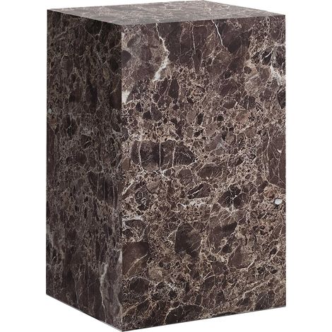 TRESA - Table d'appoint en marbre d'ingénierie marron (1/3)