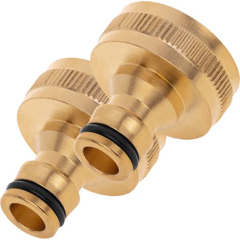 PrimeMatik - Lot de 2 adaptateurs de robinet avec filetage femelle 1" en laiton (1/5)