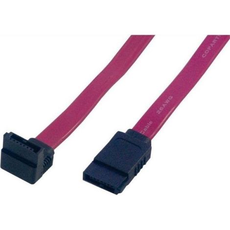 Câble SATA III interne coudé - SAMAR - 50 cm - Connecteur à angle droit - Rétro compatible SATA I et II - AWG 26 (1/2)