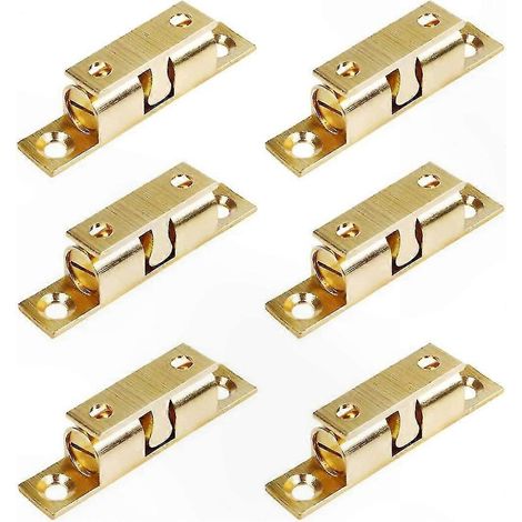 Set mit 6 Doppelkugelrollenverschlüssen für Schrank- und Möbeltüren, zuverlässiger Verschluss, Befestigungsmaterial (1/5)