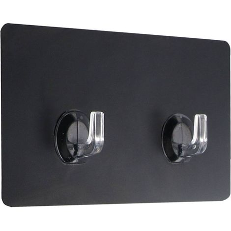 Doppelter ps pvc klebehaken rechteckig - schwarz - Tendance