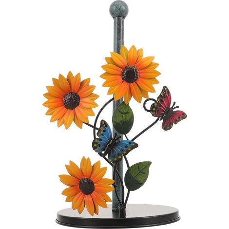 Porte-papier toilette vertical, motif tournesol, support robuste (1/5)