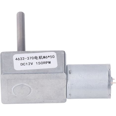 Moteur à engrenage à vis sans fin DC 12V 150RPM, arbre M6 x 50mm, alliage d'aluminium et laiton, réversible, pour ouvre-fenêtre (1/5)