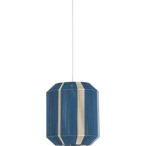 Light & Living - lámpara colgante - Kozana - azul - textil - E27