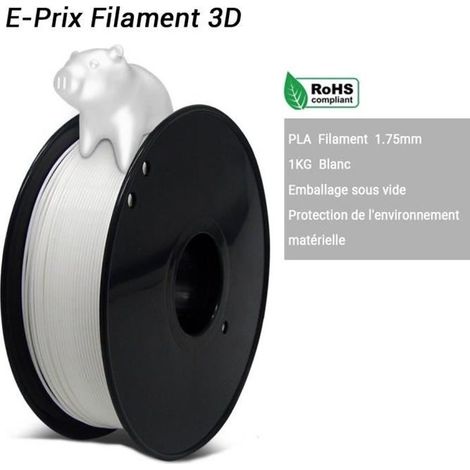 Weißes PLA-3D-Druckfilament, 1,75 mm, 1 kg, für 3D-Drucker PLA-3D-Druckfilament-Spule für 3D-Drucker und 3D-Druckstifte (1/4)