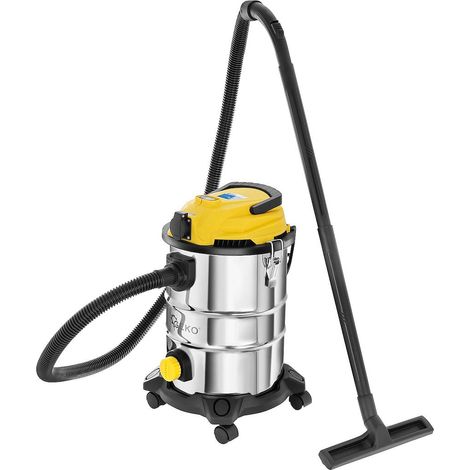 Aspiradora industrial para sólidos y líquidos de 25 L con toma de corriente + accesorios (1) (1/5)