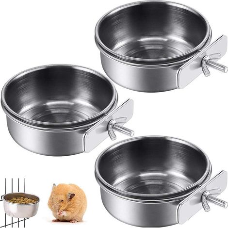 Mangeoires pour oiseaux, support pour gamelles de cage à perroquet avec pince de fixation (1/5)