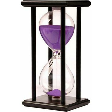 30 Minutes Sablier Minuteur Horloge de Minuterie de Sable 30 Minutes Cadre en Bois Sandglass Timer Accueil Décoration Bureau Ornement Minuterie de Cuisine Hourglass Timer Violet (1/5)