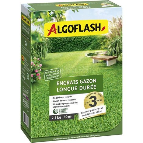 Engrais gazon - ALGOFLASH - Longue durée - 2,5 kg