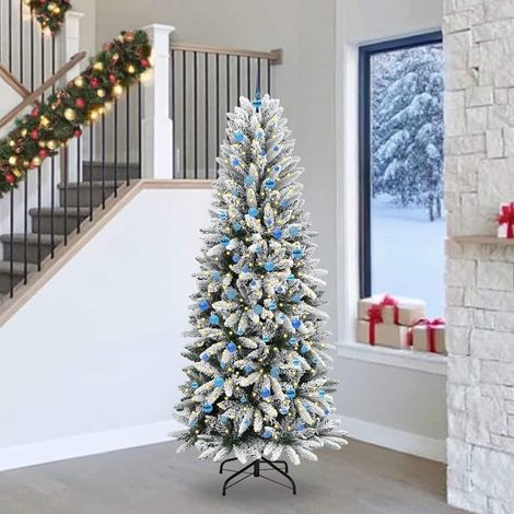 Künstlicher Weihnachtsbaum mit 300 LEDs mit Ständer Weiß 240 cm (1/5)
