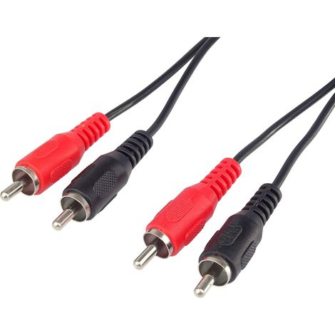 Câble Cinch 5m, 2x fiche RCA Cinch vers 2x fiche RCA Cinch, câble de connexion audio vidéo, stéréo, pour TV, téléphones portables, MP3, HiFi, couleur noir