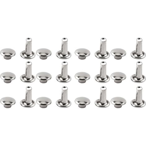 100 rivets tubulaires à double tête en métal pour la réparation et la décoration du cuir. (1/5)