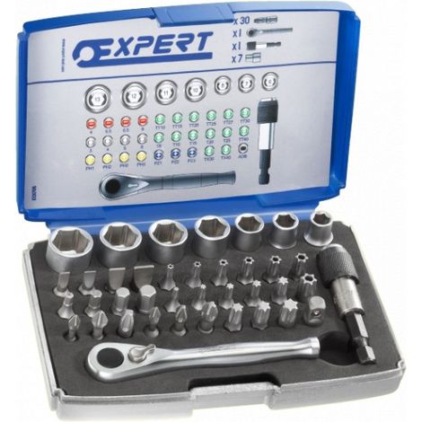 Boite embouts + douilles 1/4'+Acc 39P (boite de 39 pieces) - Expert