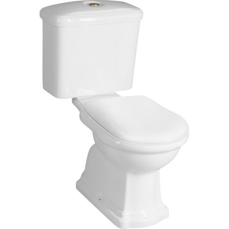 Sapho Retro - WC combi, sortie arrière, blanc/bronze WCSET12-RETRO-ZO