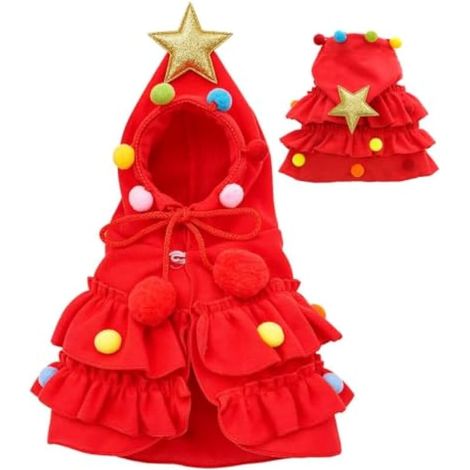 Costume Noël pour Chien Cape À Capuche Chaude Douce Et Amusante avec Étoile (1/5)