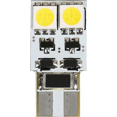 12V Hyper-Led 12 - 4 SMD x 3 chips - (T10) - Bifocus - W2,1x9,5d - 2 pz  - Scatola - Bianco - Doppia polarità - Resistenza incorporata (1/4)