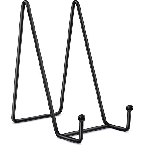 Support Métallique - Support pour Cadre Photo et Assiette Décorative - En Fer Forgé Revêtu Poudre Noire Mat - Hauteur 7,5 cm / 11 cm / 15 cm - 1 Pièce (1/5)
