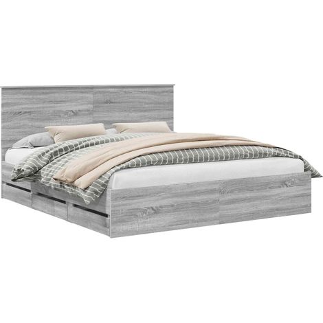 Maison Exclusive - Bettrahmen Graues Sonoma 180 x 200 cm Ingenieu