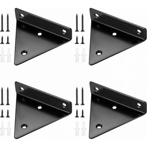 staffe per mensole galleggianti, supporti triangolari invisibili per mensole a muro, staffe metalliche per mensole a muro, 10x8 cm (1/5)