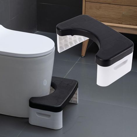 Tabouret de Toilettes de 7 Pouces pour Adulte et Enfants, détachable ＆ Tabouret empilable, Tabouret de Pot de Salle de Bain, pour Une Posture de Toilette Plus Saine (Noire) (1/5)