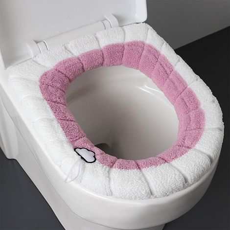 Couvre-Abattant De Toilette - Universel Pour Abattants Ronds Et Allongés - En Polyester - Lavable Et Réutilisable - 1 Pièce (1/5)