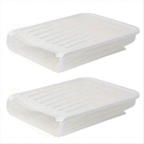 Boîte à œufs automatique à roulettes pour réfrigérateur, panier à œufs blancs (1/5)
