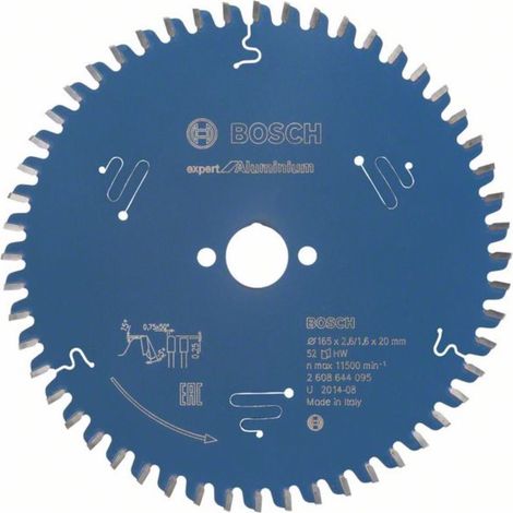 Hoja BOSCH 2608644095 de aluminio Ø 165 mm con 52 dientes para sierra circular