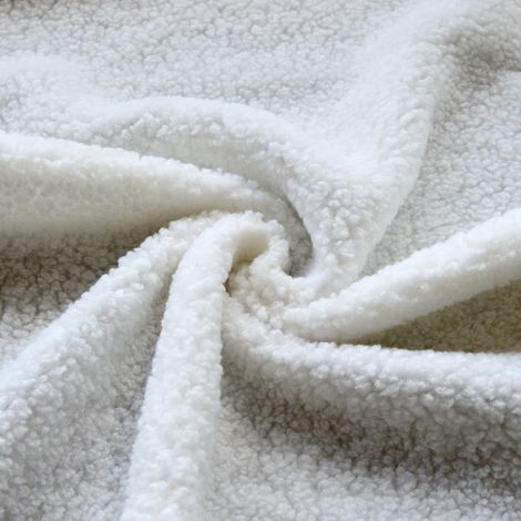 Tissu en imitation laine de mouton Blanc 145 cm