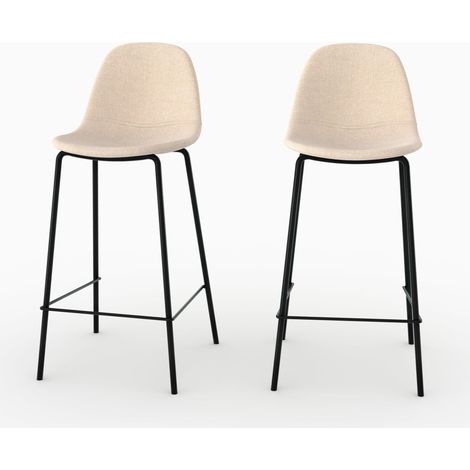 Set de 2 sillas para isla central en tela beige 65 cm - Henrik