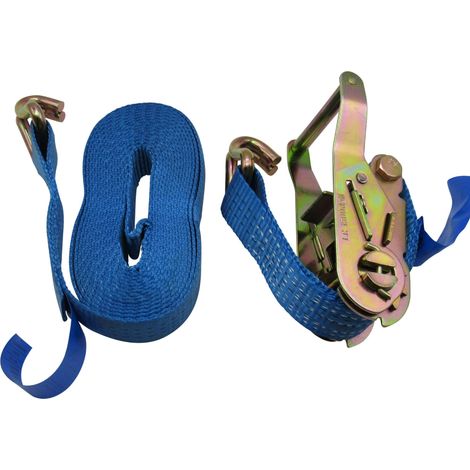 Ratchet Tie Down Strap 35MM 3T 6M X1 (Heavy Duty Cargo Trailer Lashing Ton J Hook) (1/4)