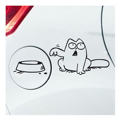 Autocollant chat et gamelle pour voiture, plusieurs couleurs[NX] (1/5)
