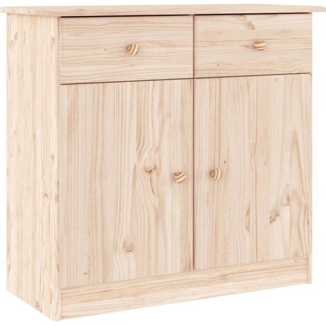 Credenza cassettiera cassettiera mobile contenitore organizer cucina soggiorno soggiorno 77 x 35 x 73 cm legno di pino massiccio marrone 020029676