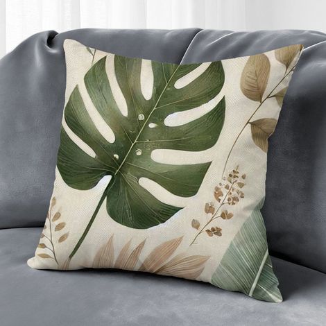 Housse de coussin fleurs estivales, décoration intérieure extérieure pour maison jardin,40×40cm (1/5)
