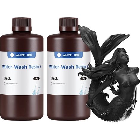 Resina lavabile con acqua, tempo di esposizione rapido, facile pulizia da parte dell'utente, nero 2 kg (1/2)