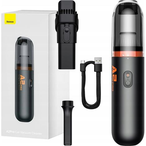 Aspiradora para coche inalámbrica sin bolsa Baseus de 80 W y 6000 Pa con filtro HEPA y conexión USB-C.